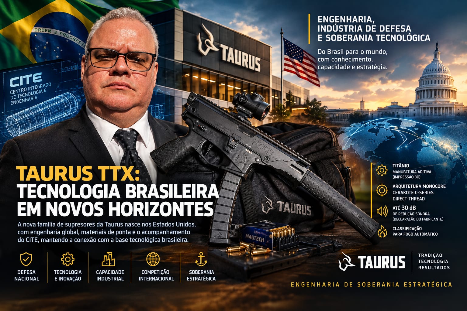 Taurus TTX: quando a engenharia brasileira atravessa fronteiras e a soberania tecnológica ganha escala global